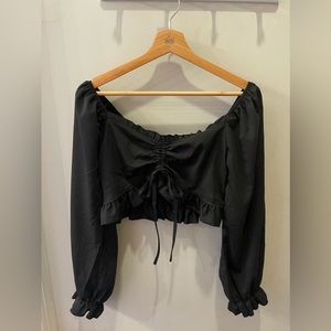 Off the shoulder ruffled crop top